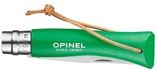 Opinel France Peilis Opinel Colorama 07 Inox Grab, žalias, su dirželiu