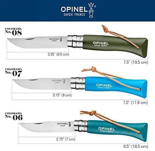 Opinel France Peilis Opinel Colorama 08 Inox Grab rudas, su dirželiu