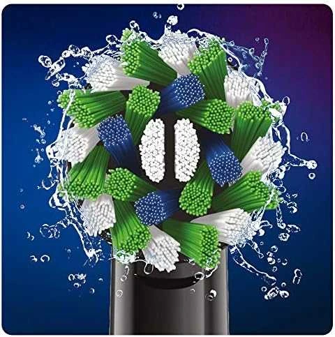 Oral-B CrossAction juodos spalvos leidimo šepetėlio galvutės su CleanMaximiser šereliais, skirtos holistiniam burnos valymui, 10 vnt.