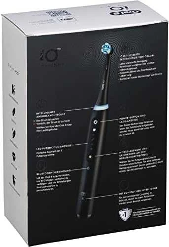 Oral-B iO Series 5 juodo šepetėlio pakuotės apžvalga