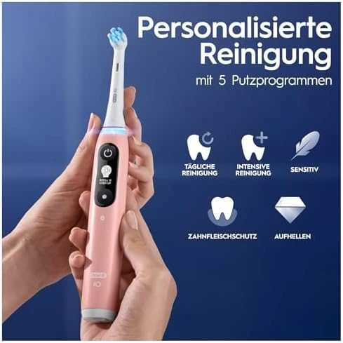 Oral-B Dantų šepetėlis + Travel Case | iO6 | Įkraunamas | Suaugusiems | Šepetėlių skaičius galvutės įeina 1 | Number of teeth brushing modes 5 | Rožinė
