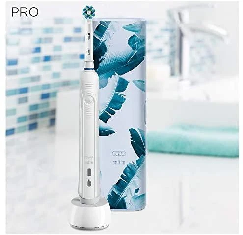 Dantų šepetėlis Šepetėlis Oral-B Pro 1 750 CrossAction Baltas + Dėklas Baltas