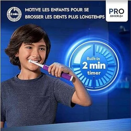 Oral-B Pro Junior violetinis dantų šepetėlis su laikmačiu