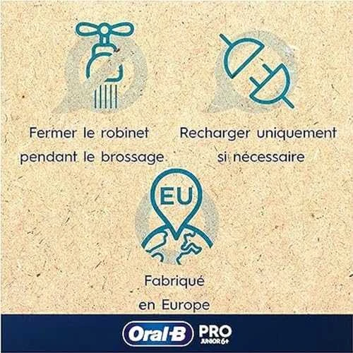 Oral-B Elektrinis dantų šepetėlis | Pro Junior 6+ | Įkraunamas | For children | Šepetėlių skaičius galvutės įeina 1 | Number of teeth brushing modes 3 | Violetinė