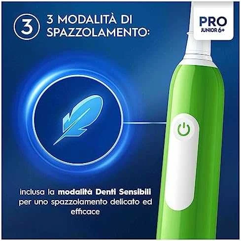 Oral-B Junior Elektrinis Dantų šepetėlis Vaikam, Žalias