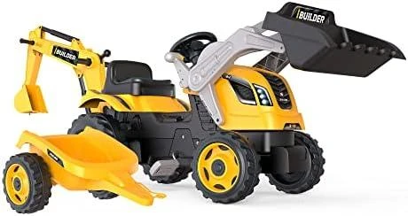 Smoby Builder Max Pedal traktorius su priekaba