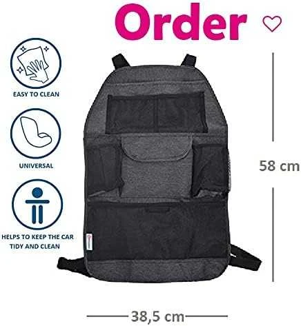 Petite&Mars Petite & Mars Order - priekinės automobilio sėdynės organizatorius / apsauga | Juoda