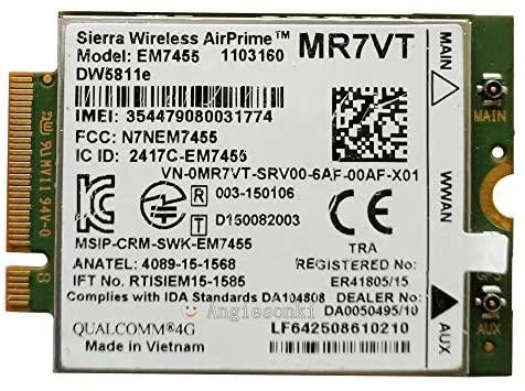 Dell 4G WWAN kortelė Sierra Wireless EM7455