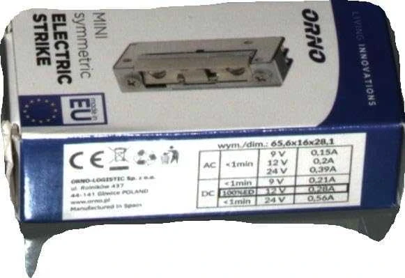 Orno Elektrozaczep Simetrinė elektrinė spyna su atmintimi ir MINI spyna, MAŽA SROVĖ 280mA, skirta 12 V nuolatinei srovei