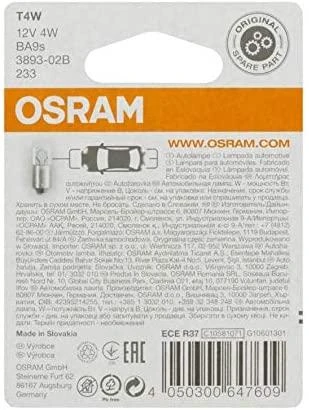Automobilio lemputė OS3893-02B Osram OS3893-02B T4W 4W 12V (2 Dalys)