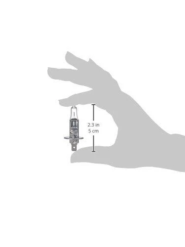 Osram H1 55W lemputė – 5 cm dydžio palyginimas