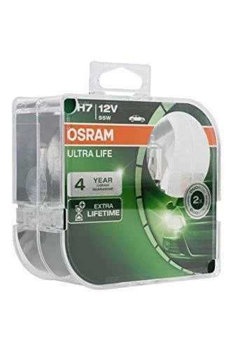 OSRAM Automobilinės lemputės ULTRA LIFE H7 55W 12V PX26D 2vnt