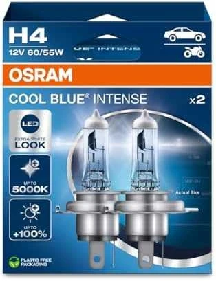 Osram lemputės, H4, COOL Mėlynas Intense, NextGen, 5000K 60/55W 64193