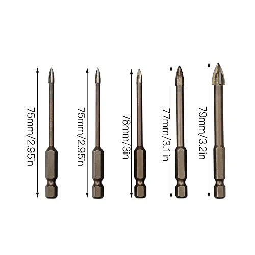 Grąžtas Bosch HEX-9 kietos keramikos 6 mm mišinys: 3xHEX-9 ir 2xCYL-3