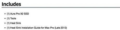 OWC Aura Pro X2 SSD 480GB Mac Pro 2013 radiatorius
