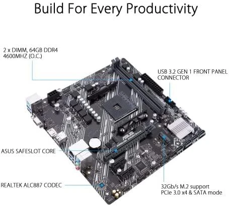 Pagrindinė plokštė ASUS AMD A520 / SAM4 / MicroATX / 2xPCI-Express 3.0 1x / 1xPCI-Express 3.0 16x / 1xM.2 / Memory DDR4 / Atminties lizdai 2 / 1x15pin D-sub / 1xHDMI / 2xUSB 2.0 / 4xUSB 3.2 type B / 1xPS/2 / 3xStereo jack 3.5mm / 1xRJ45