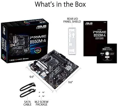 Pagrindinė plokštė ASUS AMD B550 / SAM4 / MicroATX / Memory DDR4 / Atminties lizdai 4 / 2xPCI-Express 3.0 1x / 1xPCI-Express 4.0 16x / 2xM.2 / 1x15pin D-sub / 1xDVI-D / 1xHDMI / 6xUSB 3.2 / 1xPS/2 / 1xRJ45 / 3xAudio port