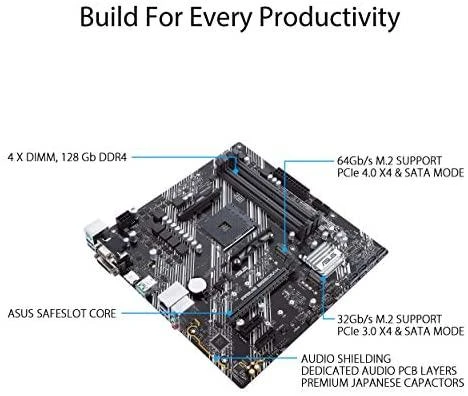 Pagrindinė plokštė ASUS AMD B550 / SAM4 / MicroATX / 2xPCI-Express 3.0 1x / 2xM.2 / 1xPCI-Express 4.0 16x / Memory DDR4 / Atminties lizdai 4 / 1x15pin D-sub / 1xDVI / 1xHDMI / 6xUSB 3.2 / 1xPS/2 / 1xRJ45 / 3xAudio port