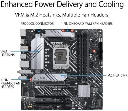 Pagrindinė plokštė ASUS Intel B660 / LGA1700 / MicroATX / Memory DDR4 / Atminties lizdai 4 / 1xPCI-Express 3.0 1x / 1xPCI-Express 3.0 4x / 1xPCI-Express 4.0 16x / 2xM.2 / 2xHDMI / 1xDisplayPort / 2xAudio-In / 1xAudio-Out / 4xUSB 2.0 / 2xUSB 3.2 / 1xPS/2 / 1xRJ45 / PRIMEB660M-AWIFID4