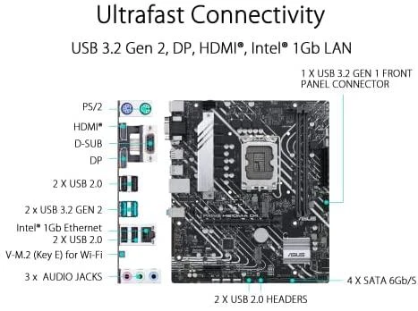Pagrindinė plokštė ASUS PRIME H610M-A D4-CSM micro ATX LGA 1700