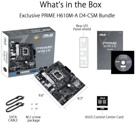 Pagrindinė plokštė ASUS PRIME H610M-A D4-CSM micro ATX LGA 1700