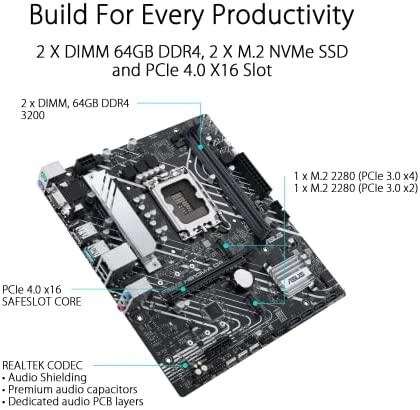 Pagrindinė plokštė ASUS PRIME H610M-A D4-CSM micro ATX LGA 1700
