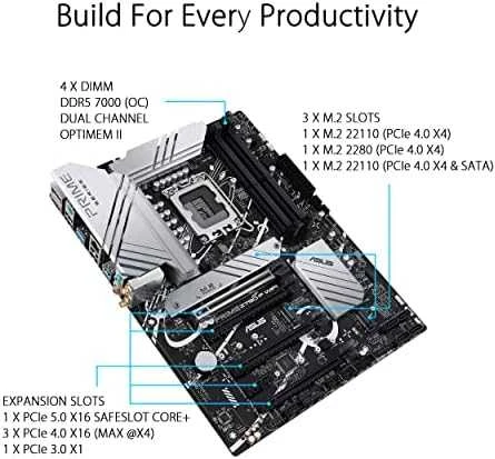 Pagrindinė plokštė ASUS PRIME Z790-P WIFI, LGA 1700, ATX, DDR5