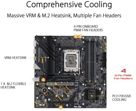 Pagrindinė plokštė Asus TUF GAMING B660M-E D4 Procesorių šeima Intel procesoriaus lizdas LGA1700 DDR4 DIMM Atminties lizdai 4 Palaikomos standžiojo disko sąsajos SATA, M.2 SATA jungčių skaičius 4 Mikroschemų rinkinys Intel B660 microATX