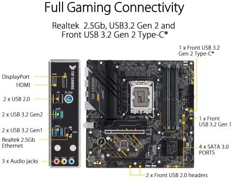Pagrindinė plokštė Asus TUF GAMING B660M-E D4 Procesorių šeima Intel procesoriaus lizdas LGA1700 DDR4 DIMM Atminties lizdai 4 Palaikomos standžiojo disko sąsajos SATA, M.2 SATA jungčių skaičius 4 Mikroschemų rinkinys Intel B660 microATX