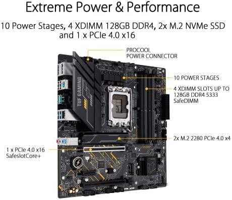 Pagrindinė plokštė Asus TUF GAMING B660M-E D4 Procesorių šeima Intel procesoriaus lizdas LGA1700 DDR4 DIMM Atminties lizdai 4 Palaikomos standžiojo disko sąsajos SATA, M.2 SATA jungčių skaičius 4 Mikroschemų rinkinys Intel B660 microATX