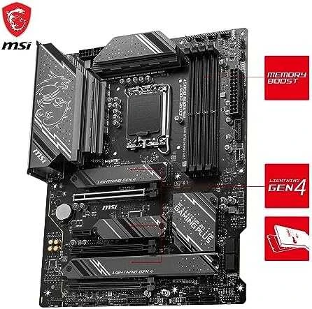 Pagrindinė plokštė MSI | Z790 GAMING PLUS WIFI | Procesorių šeima „Intel“ | Procesoriaus lizdas LGA1700 | DDR5 | SATA jungčių skaičius 6