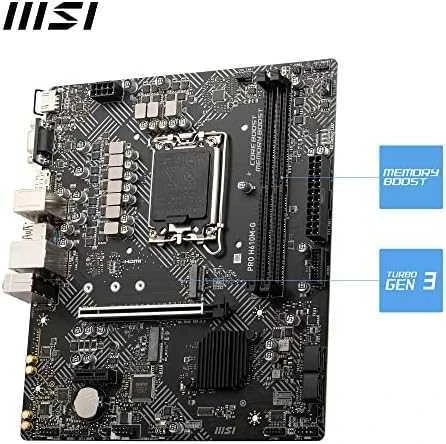 Pagrindinė plokštė MSI | PRO H610M-G | Procesorių šeima Intel | Procesoriaus lizdas LGA1700 | DDR5 | Palaikomos standžiojo disko sąsajos SATA, M.2 | SATA jungčių skaičius 4