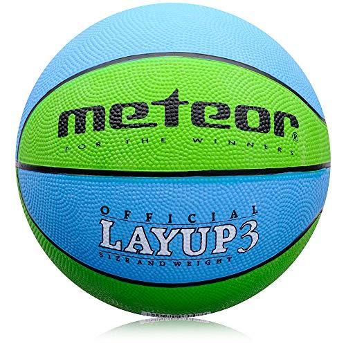 Krepšinio Kamuolys METEOR LAYUP #3 Mėlyna-Žalia