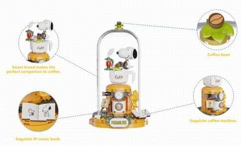 Dėlionė Pantasy Snoopy Coffee Time Construction Set