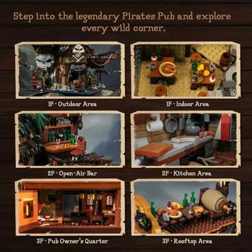 „Pantasy“ piratų romo baro konstruktoriai „Pirates Pub“, 2814 detalių