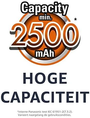 Panasonic Eneloop PRO Įkraunami elementai AA 2500 mAh BK-3HCDE/4BE