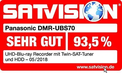 Vaizdo grotuvas Panasonic DMR-UBS70EGS UHD Blu-ray įrašymo įrenginys 500 GB HDD 2x DVB-S imtuvas Sidabrinė