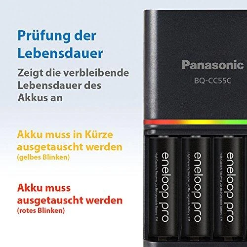 Panasonic Eneloop Baterijų Pakrovėjas BQ-CC55 + 4 AA/R6 Eneloop Pro 