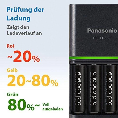 Panasonic Eneloop Baterijų Pakrovėjas BQ-CC55 + 4 AA/R6 Eneloop Pro 