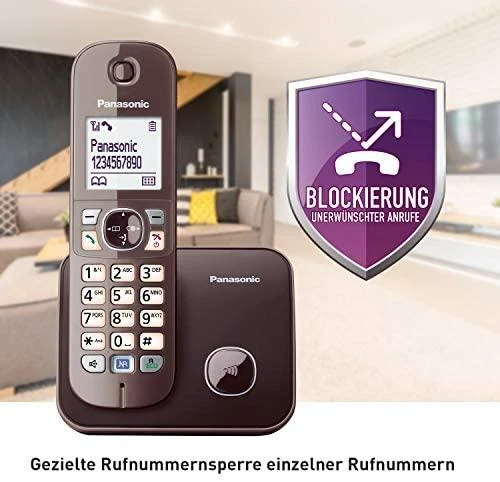 Fiksuotojo ryšio telefonas Panasonic rudas