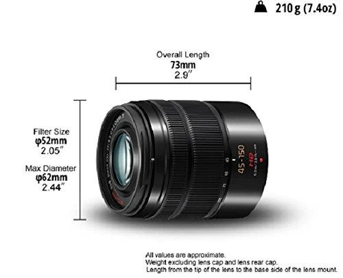 Objektyvas Panasonic LUMIX G Vario 45-150mm f/4-5.6 Asph. Mega O.I.S. (H-FS45150-K) Juodas
