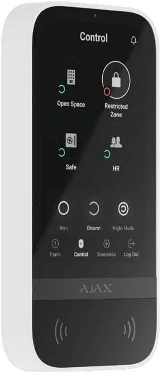 Signalizacijos Klaviatūra Ajax Keypad TouchScreen ASP, Baltos spalvos