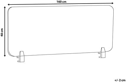 Beliani Rašomojo stalo pertvara WALLY 160 x 40 cm tamsiai pilka