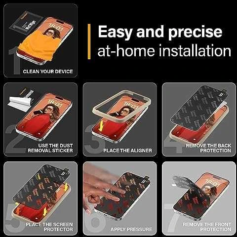 Panzer Glass PanzerGlass | Ekrano apsauga | Apple | iPhone 15 Pro | Stiklas | Juodas | Itin platus pritaikymas w. EasyAligner
