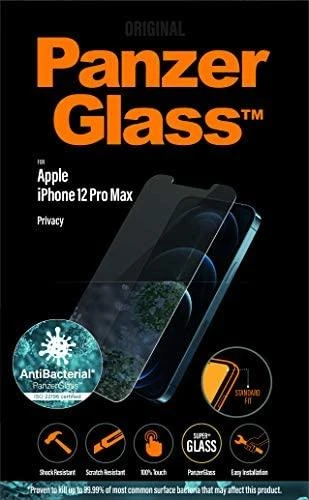 Panzer Glass PREMIUM TEMPERED biometrinio stiklo ekrano apsauga, visas dangtelis skirtas iPhone 12 Pro Max Privacy AB
