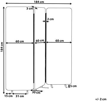 Beliani Pertvara STANDI 184 x 184 cm Pilka
