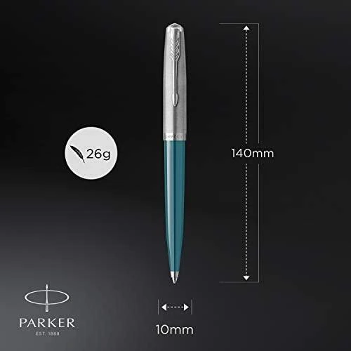 Pasukamas tušinukas Parker Parker 51 Core Teal Mėlyna CT Medium Juodas