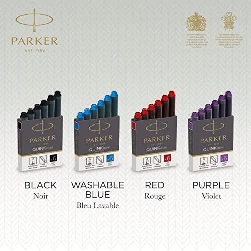 Rašalo kapsulės Parker, trumpos, mėlynos (6 vnt.)