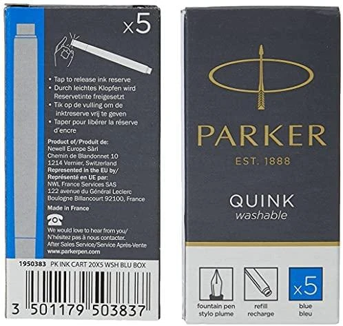 Rašalo kapsulės Parker Quink Mėlyna 10 vnt - 1950207