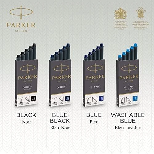 Rašalo kapsulės Parker, ilgos, juodos (5 vnt.)